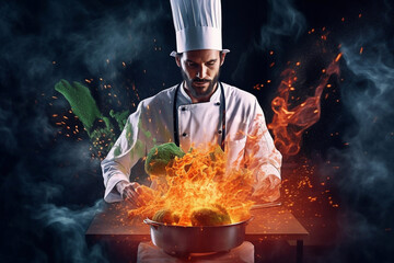 International Chef's Day. Portrait of a chef at work.