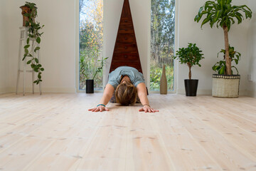 Yoga pose woman indoor