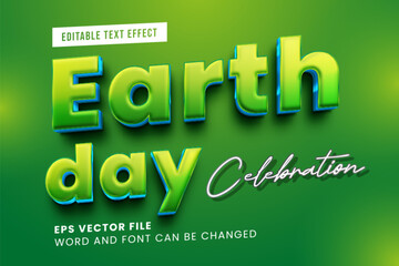 Earth day celebration editable text effect