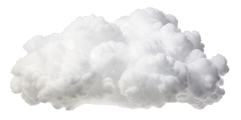 White cloud isolated on transparent background. Generative AI