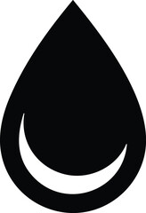 Water drop shape. black water drop. Water or oil drop. Flat style. raindrop or sweat, wet droplet of dew. Vector illustration