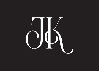  JK, KJ logo design vector illustration
