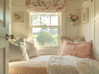 Bright Country Bedroom with Pastel Accents

