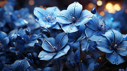 Schilderijen op glas Flax blue flowers photo © ShAhZaIb