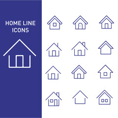 set of home line vector icons