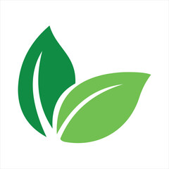 leaf green logo, icon leaf  - obrazy, fototapety, plakaty
