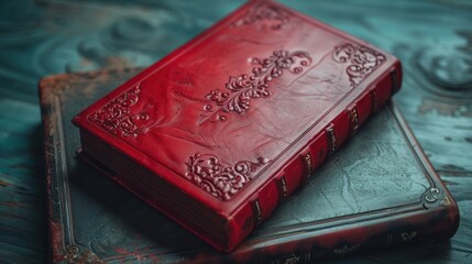 Fototapeta premium new closed book close-up on wooden background