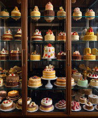 Fototapeta premium cupcakes in a bakery 