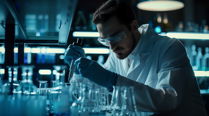 scientist working in laboratory doing research work 