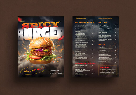 Creative Burger Restaurant Menu With Generative AI