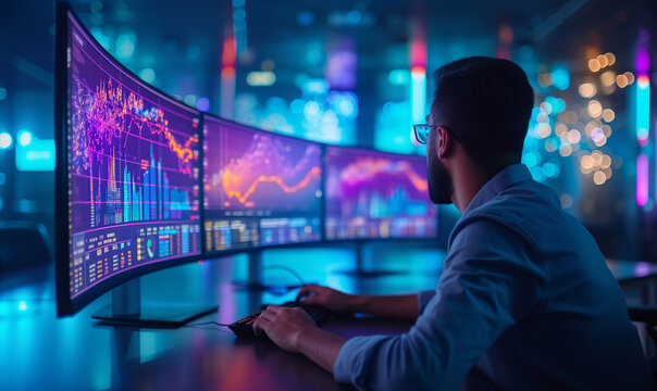 Data analyst and chartist analyzing market data