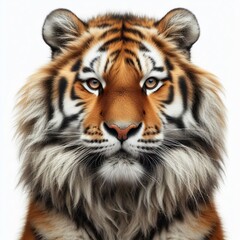 portrait of a tiger on white