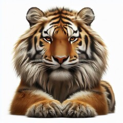 portrait of a tiger on white