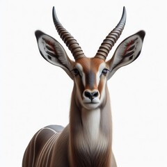 impala antelope in the savannah on white