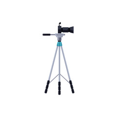 Vector video camera and professional tripod illustration