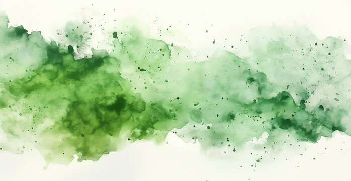 a green watercolor paint sketch on a white background, in the style of textured splashes