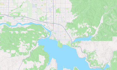 Fototapeta na wymiar Coeur d'Alene Idaho Map, Detailed Map of Coeur d'Alene Idaho