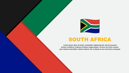 South Africa Flag Abstract Background Design Template. South Africa Independence Day Banner Cartoon Vector Illustration. South Africa Illustration