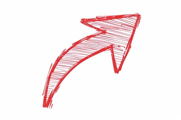 Hand-drawn of the arrow on a white background.