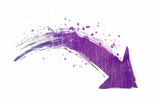 Hand-drawn of the purple arrow on a white background.