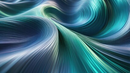 Abstract 3D background resembling aurora borealis, woven into a silk-like texture, with a palette of shimmering silver suggesting a connection to business technology