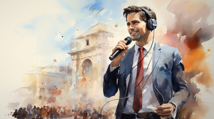 Charismatic speaker on stage