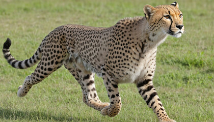 illustration of a cheetah kitten captured mid-run