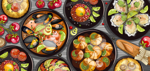 Background French cuisine dishes French