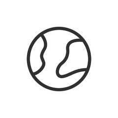Planet earth, linear icon, globe. Line with editable stroke