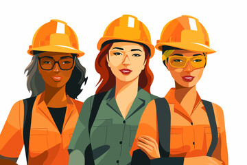 Diverse workers isolated flat cartoon people vector set. Builders and architects, repairman and engineers, women in uniform. Project managers, and employees in helmets