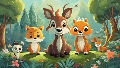 Fototapeta premium animals in the garden