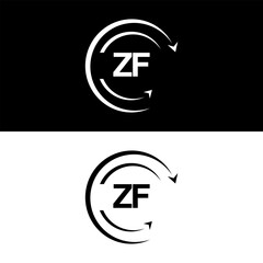 ZF letter  logo minimal unique and simple logo design, ZF creative modern monogram logo style