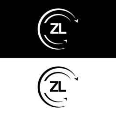 ZL letter  logo minimal unique and simple logo design, ZL creative modern monogram logo style
