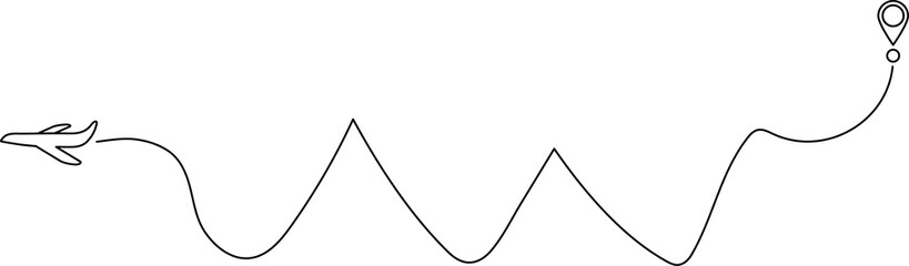 Obraz premium Airplane routes line