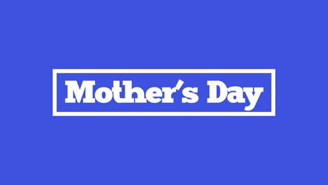 The Mothers Day logo is a heartfelt expression of love and appreciation. White letters spell out Mothers Day on a blue background