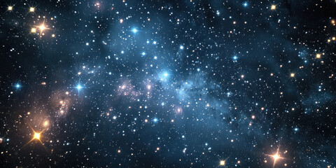 Fototapeta na wymiar A mesmerizing cluster of stars shining brightly in the serene night sky against a deep blue backdrop