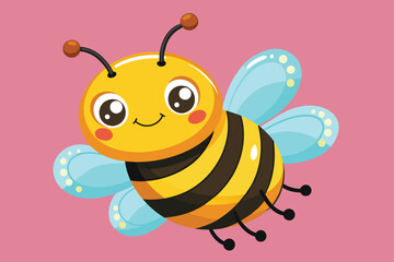Cute Smiling Bee Vector Illustration Design