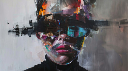 Enigmatic artist Nardo merges cultural dichotomies with semiotic dissonance, painting with prism effect shot, revealing layers of hidden meanings.