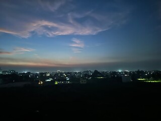 sunset over the city
