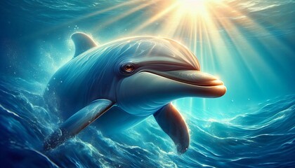 dolphin in the water. Generative AI