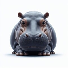 hippopotamus  on white background