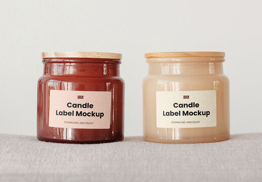 Double Jar with Label Mockup