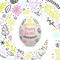 Easter Egg Decorated with Floral Ornament