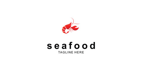 Simple lobster logo design with modern concept| seafood logo| premium vector