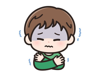 寒いの男の子の顔