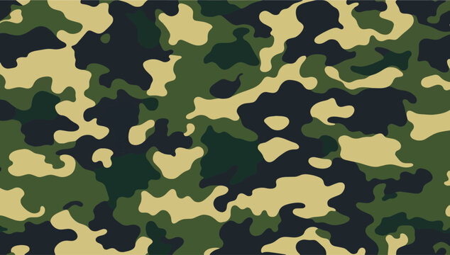 Green military camouflage seamless pattern background. Army camo texture for seamless wallpaper. Vector design.