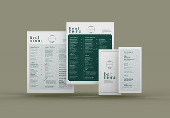 Elegant Cafe and Bar Menu Set