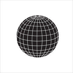 Disco ball vector silhouette, disco ball clip art, discoball line art