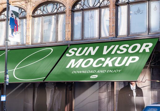 Storefront Sun Visors Mockup