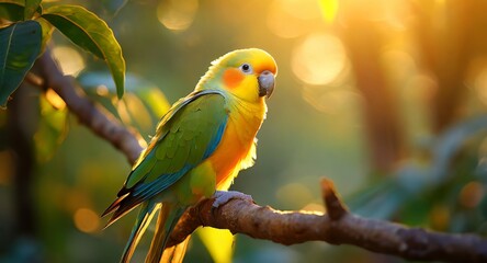 Vibrant bird close up shot with bokeh